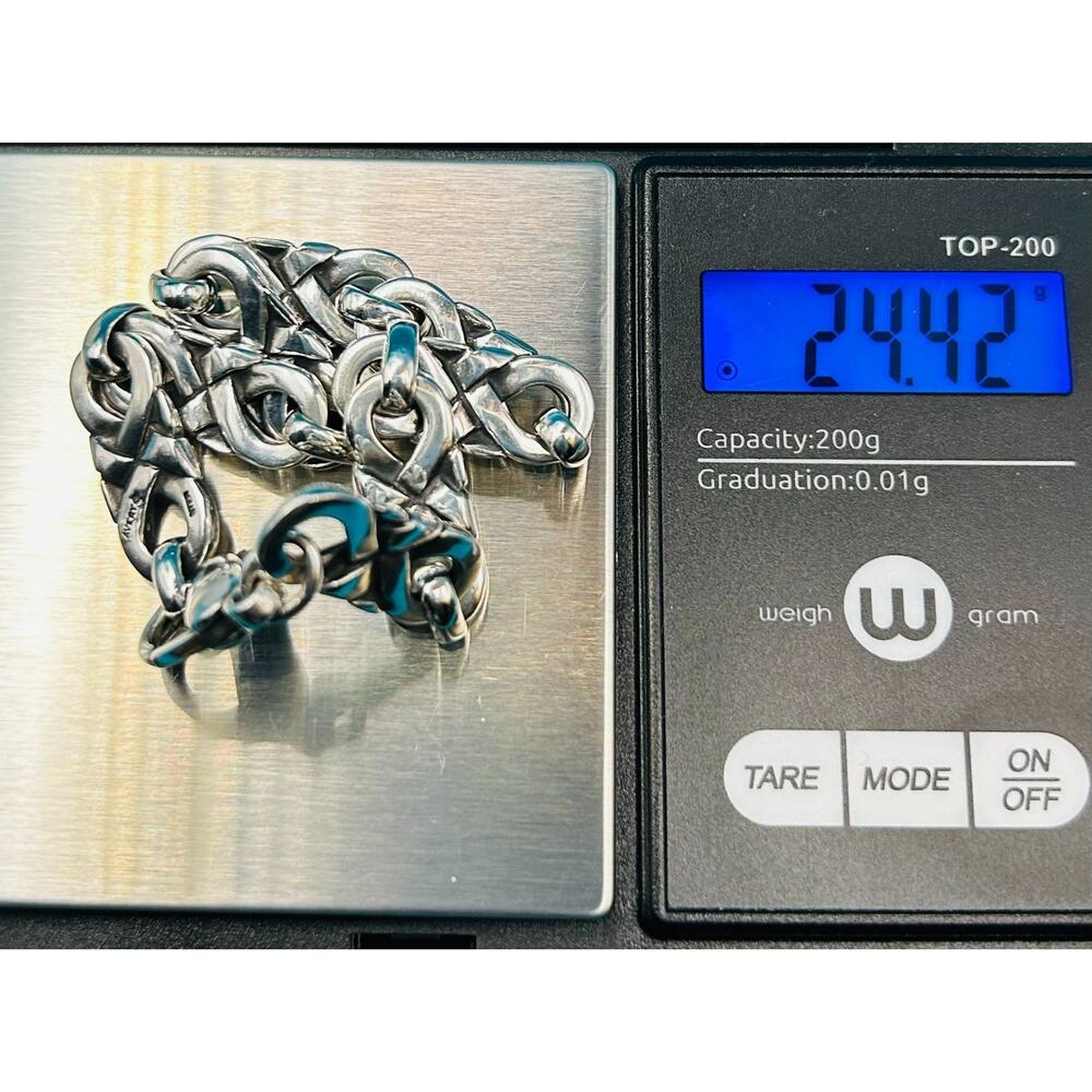 James Avery Retired 925 Sterling Silver Scrolled Infinity Link Bracelet 8" Inch - Picture 12 of 12